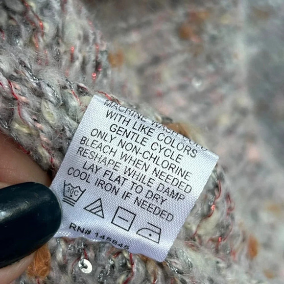 Alison Andrews Women's Multicolored Knit Popcorn Crewneck Sweater Size Large - Picture 5 of 7